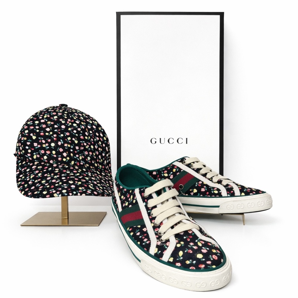 Gucci Floral Tennis 1977 Sneakers & Hat SET | Size 36 / S | Full Packaging